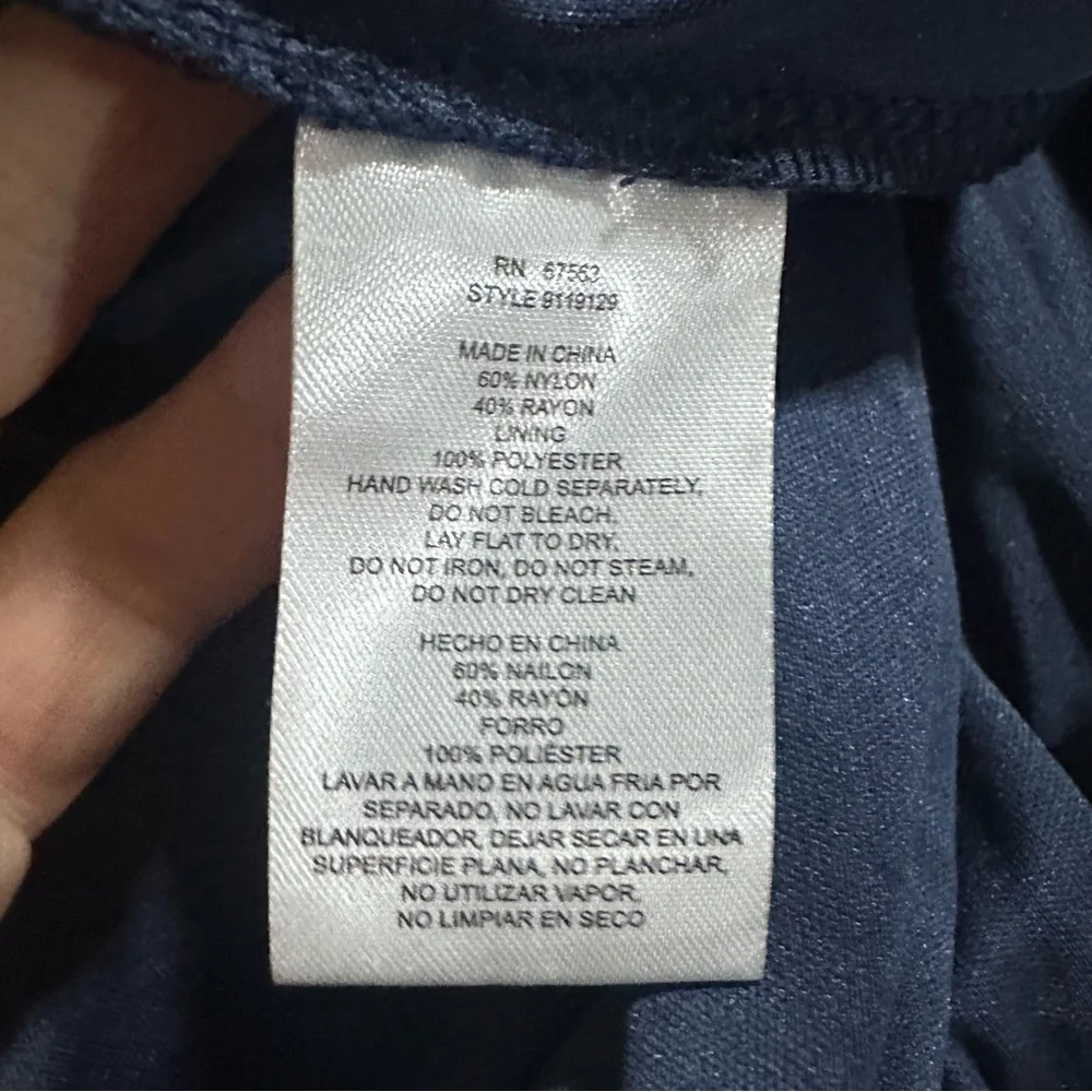 SLNY Navy Blue Sequin Lace Short Sleeve Midi Cocktail Evening Dress Size 2 NWOT - Picture 6 of 7